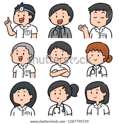 vector set of medical staff
