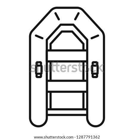 Rubber inflatable boat icon. Outline rubber inflatable boat vector icon for web design isolated on white background