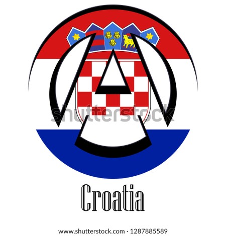 Flag of Croatia of the world in the form of a sign of anarchy, which stands for freedom and equality of people.