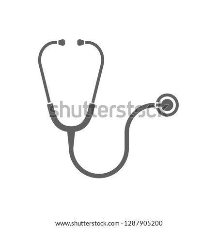 Medical icon stethoscope. Isolated sign stethoscope on white background. Vector illustration Royalty-Free Stock Photo #1287905200