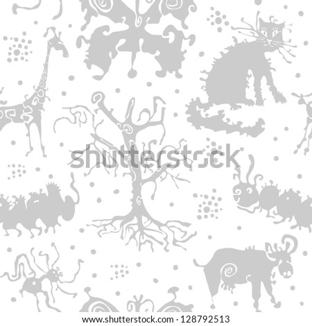 scary creatures seamless pattern