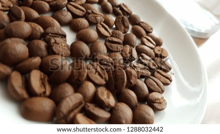 coffee grains in white plate
