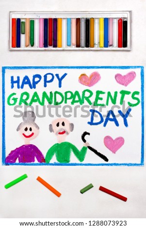 Colorful drawing: Grandparents Day card