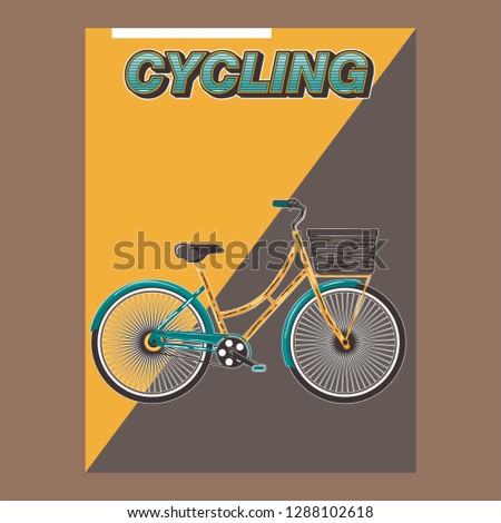 Bicycle Race Contest Poster Flyer Template. Vector Illustration  - Vector