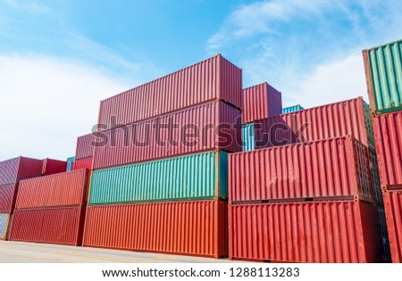 Container logistics trade. Container cargo transportation.
