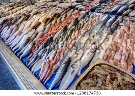 Fresh fish in the supermarket