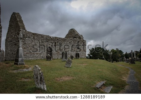 ruins of Clonmacnoise monastery, Ireland