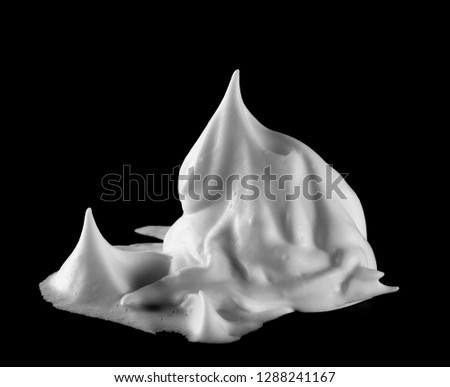 Shaving foam isolated on black, with clipping path texture and background 