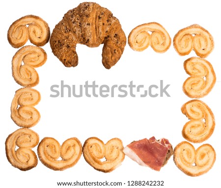 rectangular frame of cookies Palmier