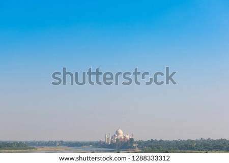 Taj Mahal with blue, clear sky, India