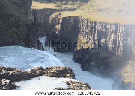 ICELAND Waterfall nature water river green rock mountain travel holiday
