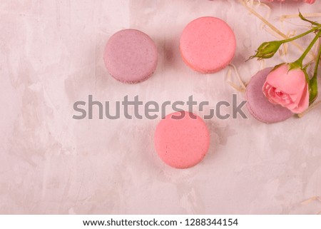 macaron, pastel color, dessert cake (natural macaroons). top
copy space. food background