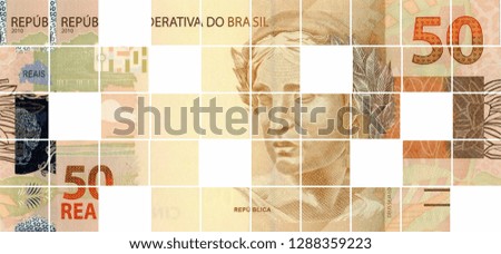 Brazil paper money -  Banknote - Real - Puzzles 