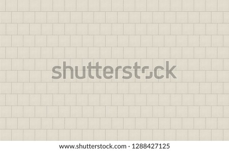 Beige square mosaic tiles with cracks on surface. Beige tiles texture background. Horizontal picture.