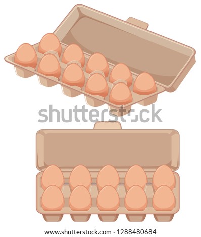 Isolated egg in carton illustration