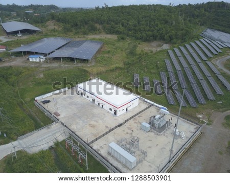 Image of a big solar plant in Kudat,Sabah.Malaysia.Borneo.