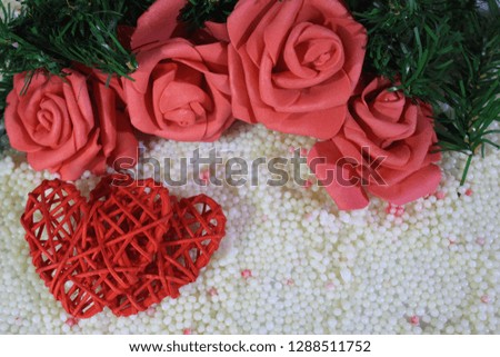 Photoshoot of flower for greeting valentine day