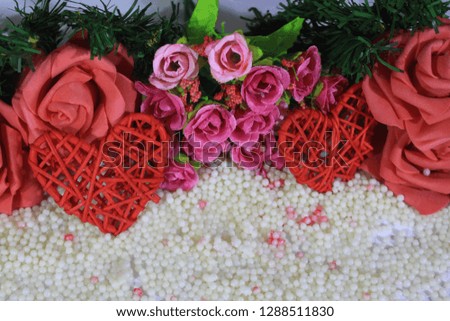 Photoshoot of roses and bouquet flower for Valentine day