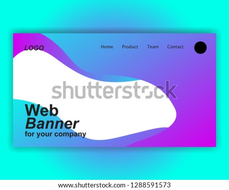 Website landing page gradient vector illustration - background banner template concept paper cut inovation
