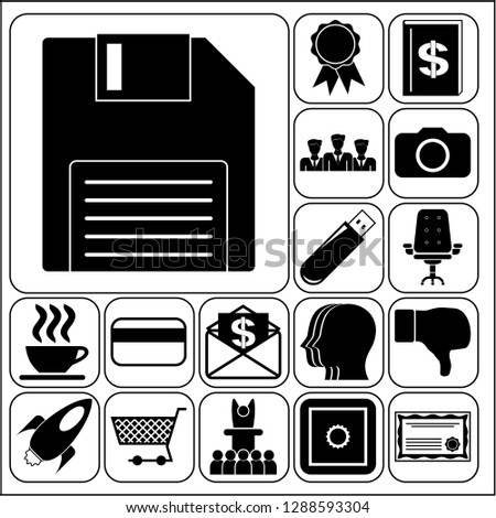 Set of 17 business icons. Collection. Detailed design. Vector Illustration.