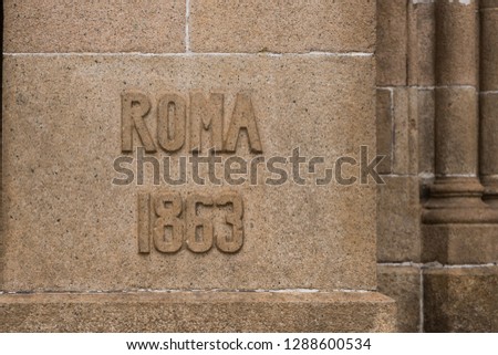 A stone block come from Roma in the Sacred Heart Cathedral, properly the Cathedral of the Sacred Heart of Jesus, is a Gothic Revival Roman Catholic cathedral in Guangzhou, China