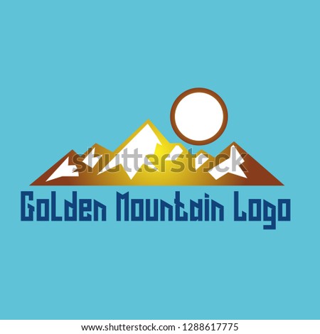golden mountain logo. logo for adventure and sport. vector