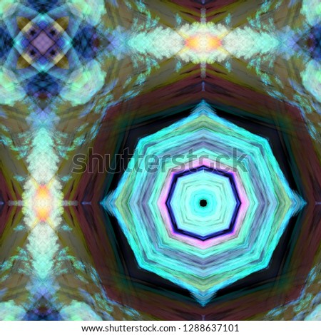 Geometric color watercolor pattern. Abstract kaleidoscope aquarelle background for surface and textile design. Repeat urban texture with watercolour elements. Modern wallpaper tile.
