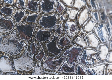 Metal Mirror pattern with squared cells close-up. Abstract Silver Diamond Texture Background.