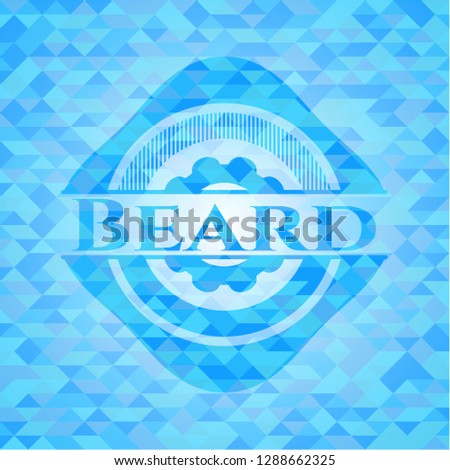 Beard light blue emblem with mosaic background