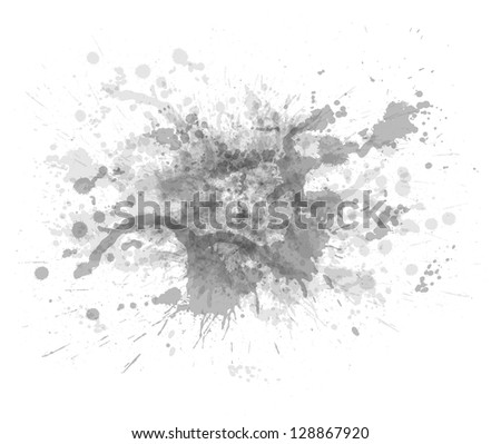 ink blot on a white background. Isolated illustration.