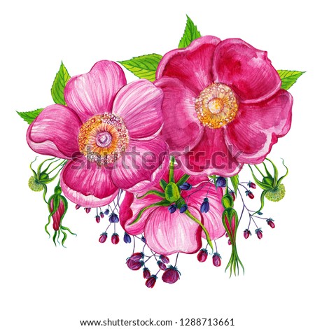 floral watercolor compositions