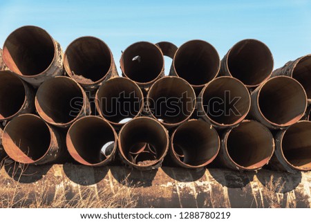 Composition of gas pipeline equipment and high pressure gas pipelines.