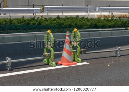 Funny road work signs in Tokyo, Japan.