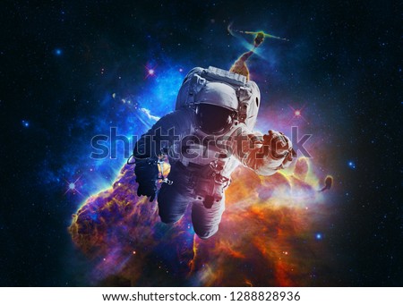 Astronaut Afloat - Elements of this Image Furnished by NASA