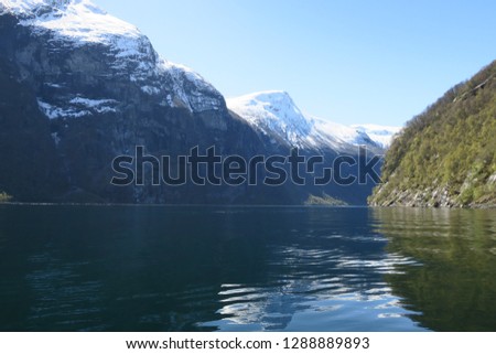 The beautiful Geiranger fjord in the spring