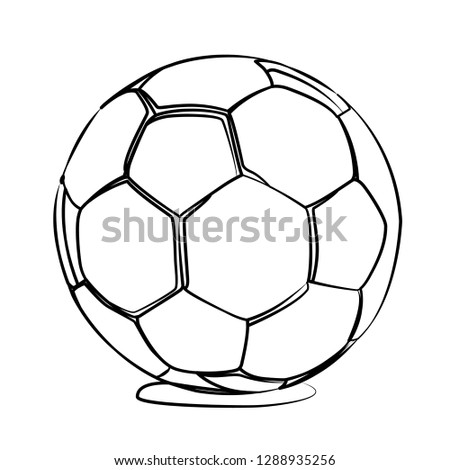ball football contour vector illustration