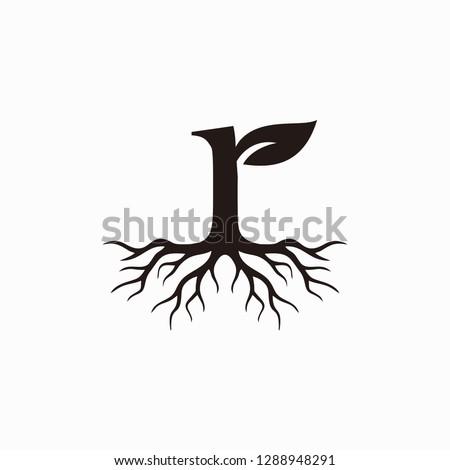 Roots letter R logo design inspiration - vector Royalty-Free Stock Photo #1288948291
