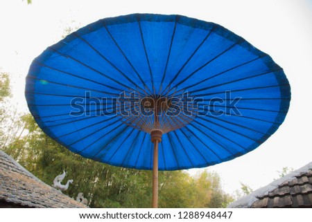 Blue  of umbrella