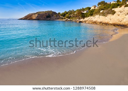 Campello of Alicante Cala Coveta Fuma beach in Spain at Costa Blanca