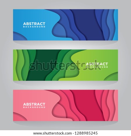 Modern abstract vector banners with 3D abstract backgrounds and paper cutouts. Modern vector templates, templates for business presentation designs, leaflets, posters and invitations. EPS 10