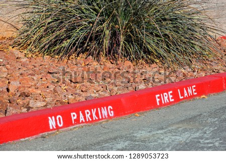 No parking fire lane curb