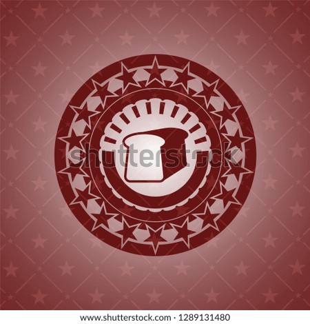 bread icon inside badge with red background