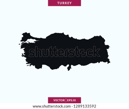 Turkey Map. High Detailed Silhouette Map In Soft Background - Vector.