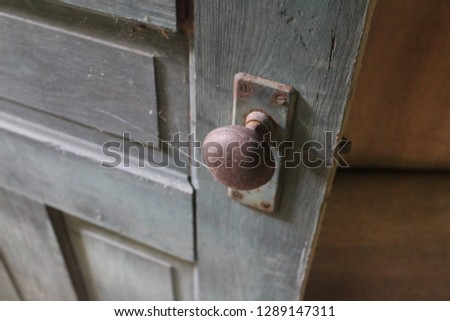 Doorknob of an abandoned house