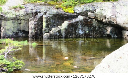            picture of lake and rocks                     