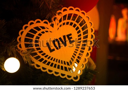 Love message written in wooden background.creative Idea for decoration.