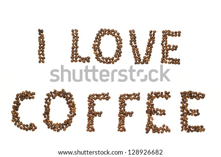 Words made of coffee beans