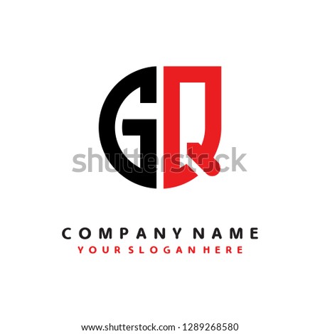 G Q initial letter, modern logo design template vector