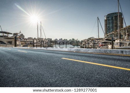 empty road at Yaletown Harbor Vancouver canada.