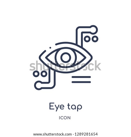 Linear eye tap icon from Artifical intelligence outline collection. Thin line eye tap vector isolated on white background. eye tap trendy illustration
